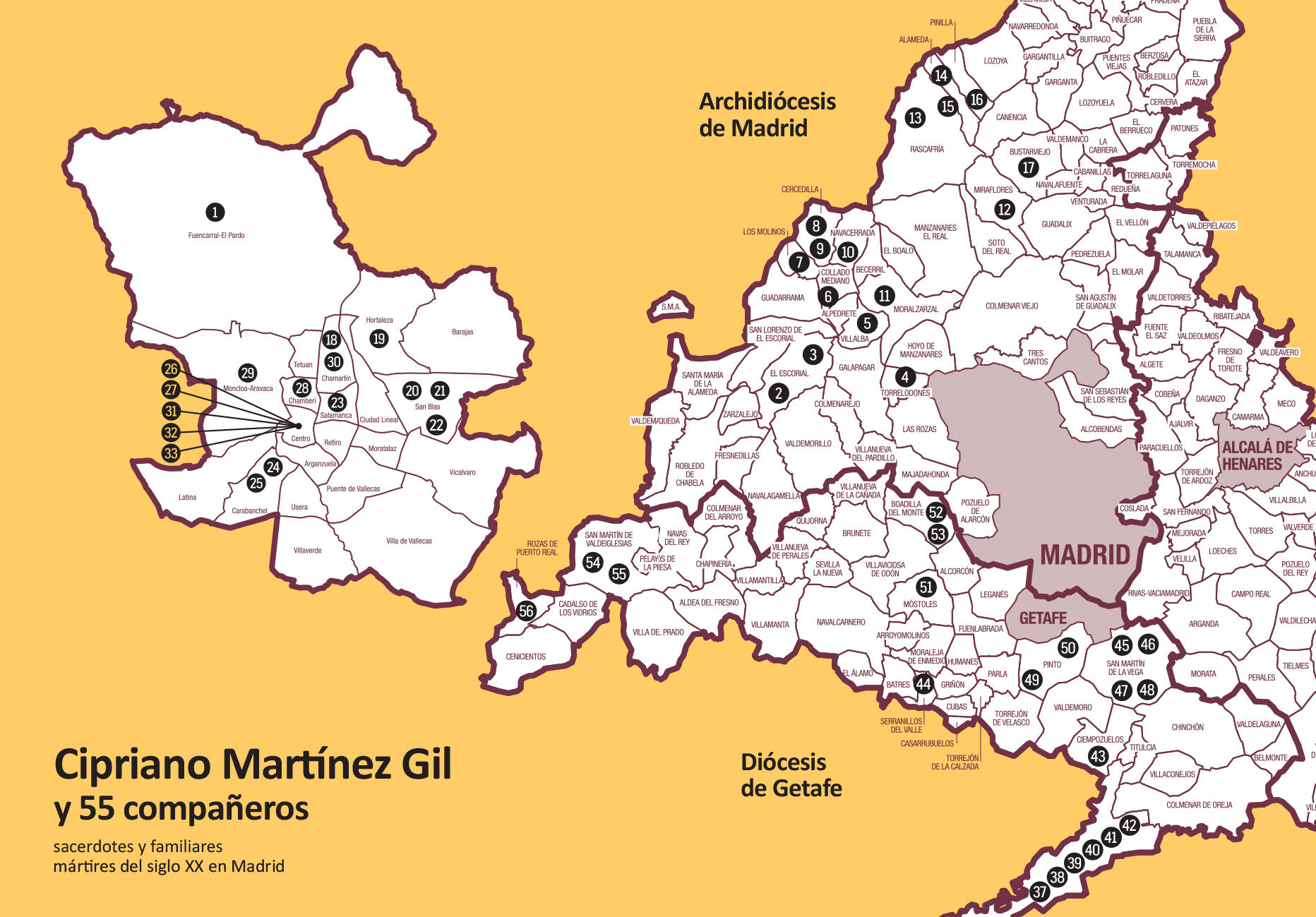 Mapa Mártires